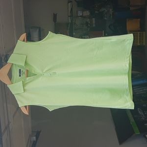 Greg Norman pique golf sleeveless polo in light green, nwot